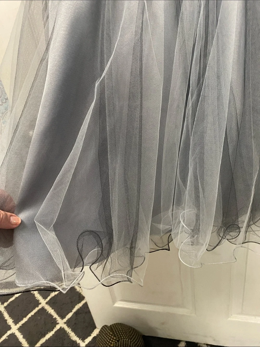 Sparkle Strapless Girls' Grey Sequin Tulle Dress